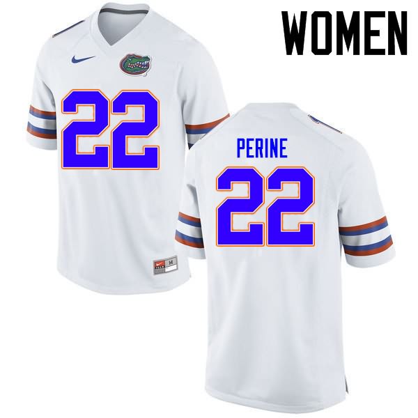 NCAA Florida Gators Lamical Perine Women's #22 Nike White Stitched Authentic College Football Jersey HEY7764QD